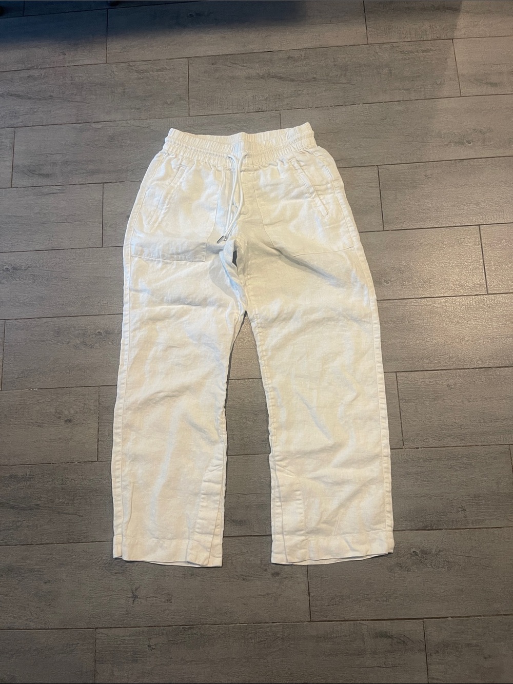Athleta Retreat Women’s Lightweight White Drawstring Linen Pants